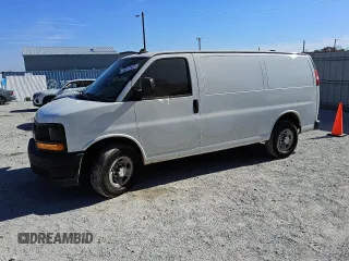2017 Chevrolet Express Cargo Van with VIN 1GCWGAFG1H1108729, listed as a Copart auction lot 81936294 with 156,609 mi miles and Clean Title. Bid and sale history available at carsss.com. Image 1.
