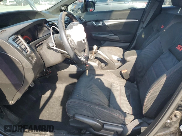 2013 Honda Civic Si with VIN 2HGFB6E58DH705837, listed as a Copart auction lot 62189265 with 211,915 mi miles and Salvage title. Bid and sale history available at DreamBid. Image 7.