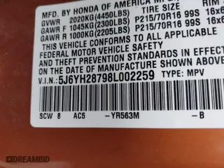 2008 Honda Element EX with VIN 5J6YH28798L002259, listed as a IAAI auction lot 41854267 with 147,555 mi miles. Bid and sale history available at carsss.com. Image 9.