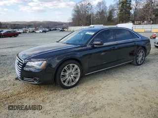 2012 Audi A8 L with VIN WAURVAFD2CN017735, listed as a Copart auction lot 42399705 with 96,662 mi miles and Salvage Title. Bid and sale history available at carsss.com. Image 1.