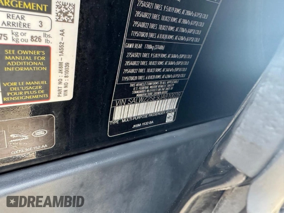 2018 Land Rover Range Rover Sport SVR with VIN SALWZ2SE9JA810039, listed as a Copart auction lot 49401525 with 167,379 mi miles and Clean Title. Bid and sale history available at carsss.com. Image 10.