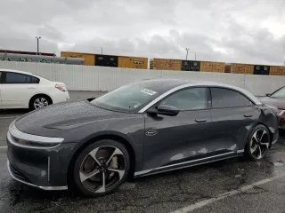 2023 Lucid Air Touring with VIN 50EA1TEA2PA005866, listed as a Copart auction lot 45400594 with 8,343 mi miles and Salvage Title. Bid and sale history available at carsss.com. Image 1.