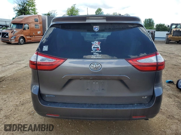 2017 Toyota Sienna LE Auto Access Seat with VIN 5TDKZ3DC1HS804935, listed as a Copart auction lot 54327274 with 0 mi miles and Salvage Title. Bid and sale history available at carsss.com. Image 6.