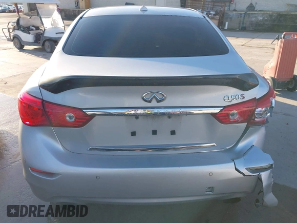 2015 Infiniti Q50 Premium with VIN JN1BV7AP8FM331816, listed as a IAAI auction lot 41760845 with 168,507 mi miles. Bid and sale history available at carsss.com. Image 16.