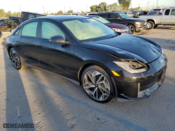 2023 Hyundai IONIQ 6 SEL with VIN KMHM34AA9PA048068, listed as a Copart auction lot 88573255 with 12601 miles and Salvage Title. Bid and sale history available at carsss.com. Image 4.