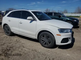2017 Audi Q3 Premium Plus with VIN WA1HCCFS1HR017234, listed as a Copart auction lot 47053405 with 76,440 mi miles and Salvage title. Bid and sale history available at DreamBid. Image 4.