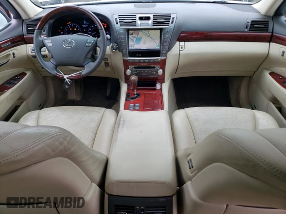2010 Lexus LS 460 with VIN JTHCL5EF7A5008324, listed as a Copart auction lot 53737905 with 127,097 mi miles and Salvage title. Bid and sale history available at DreamBid. Image 8.
