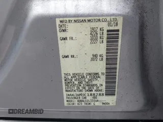 2018 Nissan Altima SR with VIN 1N4AL3AP0JC188288, listed as a IAAI auction lot 41996765 with 86,256 mi miles and . Bid and sale history available at DreamBid. Image 9.