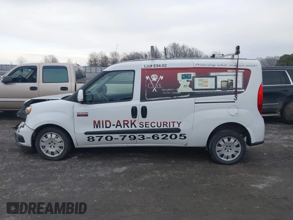 2017 Ram ProMaster City Cargo Van Tradesman SLT with VIN ZFBERFBBXH6D54040, listed as a IAAI auction lot 41364731 with 191,707 mi miles. Bid and sale history available at carsss.com. Image 14.