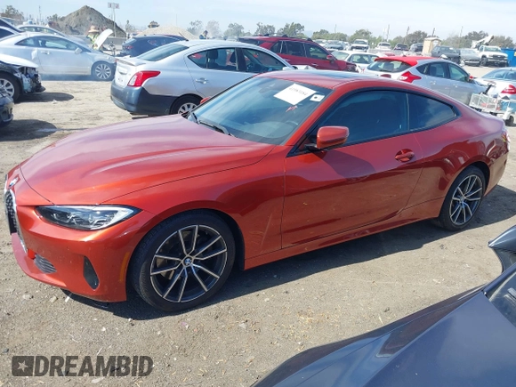 2022 BMW 4 Series 430i with VIN WBA53AP04NCK23797, listed as a IAAI auction lot 41583184 with 42,069 mi miles and . Bid and sale history available at carsss.com. Image 13.