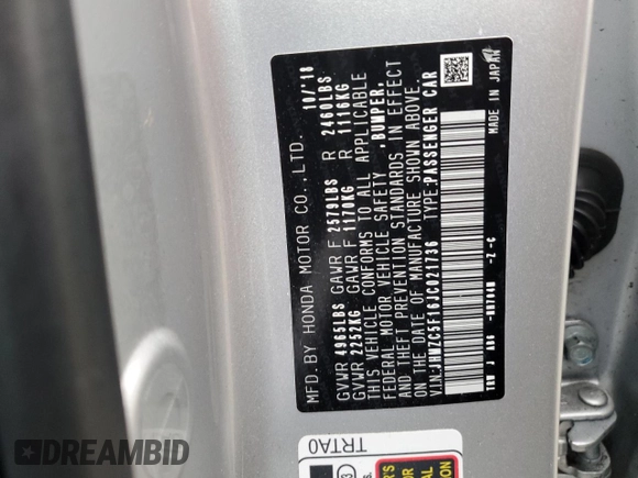 2018 Honda Clarity with VIN JHMZC5F16JC021736, listed as a Copart auction lot 71761784 with 93,541 mi miles and Salvage Title. Bid and sale history available at DreamBid. Image 13.