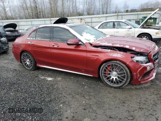 2016 Mercedes-Benz C 63 S AMG with VIN 55SWF8HB1GU111373, listed as a Copart auction lot 44344605 with 60,758 mi miles and Salvage title. Bid and sale history available at DreamBid. Image 4.