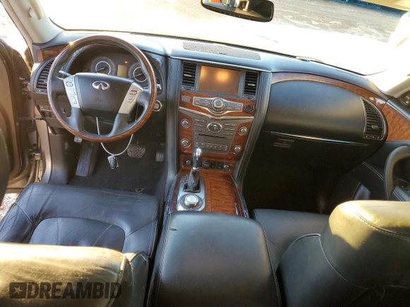 2015 Infiniti QX80 with VIN JN8AZ2NC1F9370925, listed as a Copart auction lot 79489854 with 147,165 mi miles and Salvage Title. Bid and sale history available at carsss.com. Image 8.