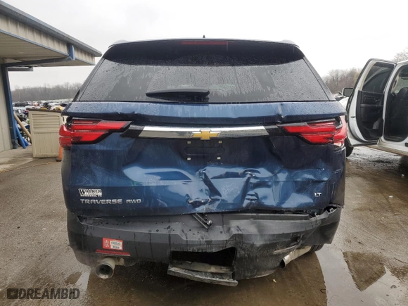 2023 Chevrolet Traverse LT Cloth with VIN 1GNEVGKW5PJ302008, listed as a Copart auction lot 52563885 with 17,492 mi miles and Salvage Title. Bid and sale history available at carsss.com. Image 6.