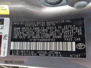 2017 Toyota Camry XLE with VIN 4T1BF1FK0HU648153, listed as a IAAI auction lot 42098836 with 131,933 mi miles and . Bid and sale history available at DreamBid. Image 9.