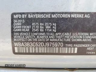 2013 BMW 3 Series 328i xDrive with VIN WBA3B3C52DJ975970, listed as a IAAI auction lot 42280624 with 2,262,225 mi miles and . Bid and sale history available at DreamBid. Image 9.