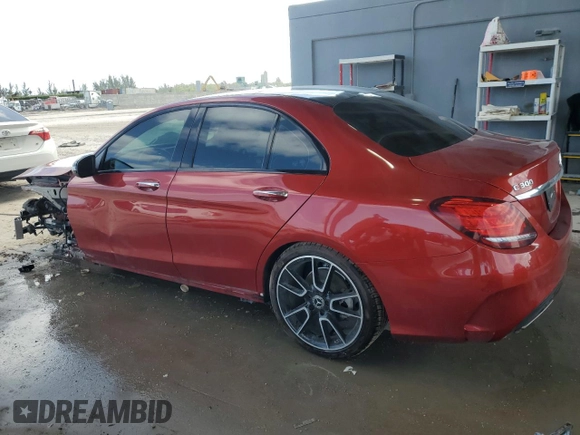 2019 Mercedes-Benz C 300 with VIN 55SWF8DB8KU283303, listed as a Copart auction lot 52826415 with 50,871 mi miles and Salvage Title. Bid and sale history available at DreamBid. Image 2.