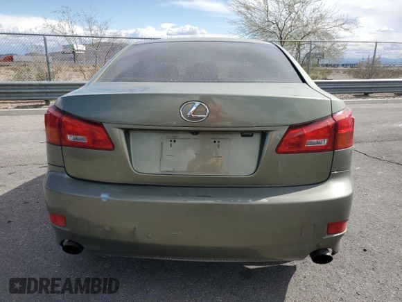 2006 Lexus IS 250 Manual with VIN JTHBK262962009895, listed as a Copart auction lot 51701335 with 139,418 mi miles and Salvage Title. Bid and sale history available at carsss.com. Image 6.