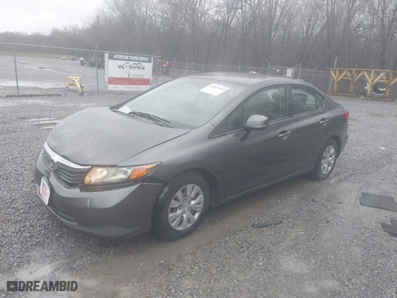 2012 Honda Civic Sdn LX with VIN 2HGFB2F56CH578205, listed as a IAAI auction lot 41016919 with 104,515 mi miles. Bid and sale history available at carsss.com. Image 2.