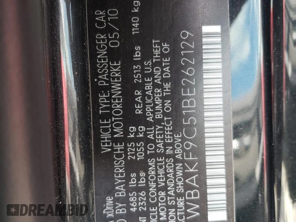 2011 BMW 3 Series 335i xDrive с VIN WBAKF9C51BE262129, выставлен на аукционе Copart как лот 52133195 с пробегом 99 942 миль миль и Чистый • Clean title. История ставок и продаж доступна на DreamBid. Изображение 12.