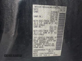2016 Nissan Frontier SV z VIN 1N6AD0ER8GN758758, wystawiony jako IAAI lot #42163250 z przebiegiem 136 868 mil mil oraz . Historia ofert i sprzedaży dostępna na DreamBid. Obrazek 9.