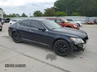 2007 Lexus LS 460 with VIN JTHBL46F975008533, listed as a Copart auction lot 55954265 with 182,192 mi miles and Salvage title. Bid and sale history available at DreamBid. Image 4.