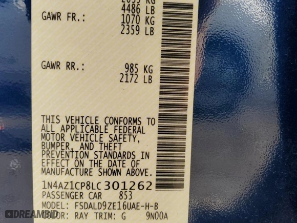 2020 Nissan LEAF SV with VIN 1N4AZ1CP8LC301262, listed as a Copart auction lot 49431835 with 64,234 mi miles and Salvage Title. Bid and sale history available at carsss.com. Image 13.