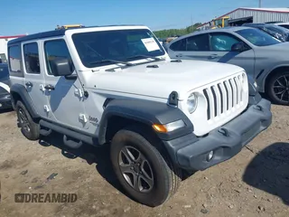 2018 Jeep Wrangler Unlimited Sport S z VIN 1C4HJXDG0JW142895, wystawiony jako IAAI lot #41989238 z przebiegiem 75 802 mil mil oraz . Historia ofert i sprzedaży dostępna na DreamBid. Obrazek 1.
