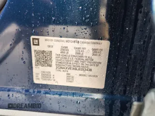 2020 Chevrolet Equinox LT z VIN 2GNAXVEX6L6153438, wystawiony jako Copart lot #52801875 z przebiegiem 96 183 mil mil oraz Szkoda całkowita • Salvage title. Historia ofert i sprzedaży dostępna na DreamBid. Obrazek 14.