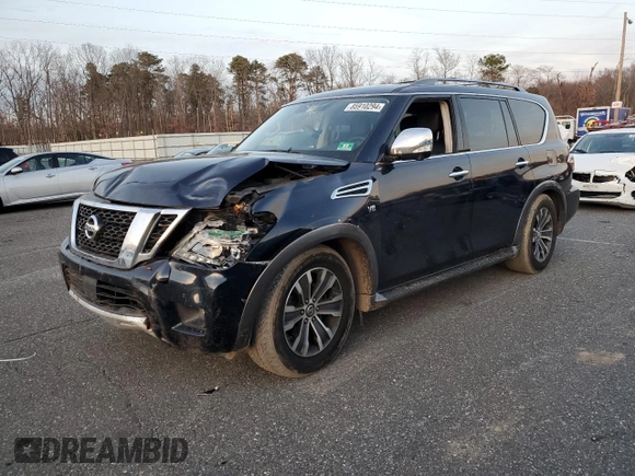 2018 Nissan Armada SV with VIN JN8AY2NC2J9558221, listed as a Copart auction lot 85910294 with 95,434 mi miles and Salvage Title. Bid and sale history available at carsss.com. Image 1.