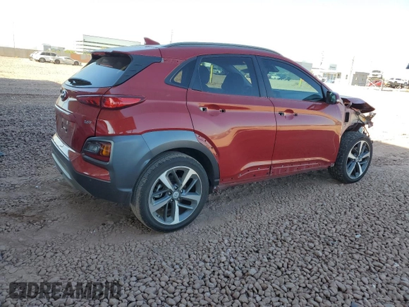 2021 Hyundai Kona Ultimate with VIN KM8K53A55MU652337, listed as a Copart auction lot 83466344 with 53,393 mi miles and Salvage Title. Bid and sale history available at carsss.com. Image 3.
