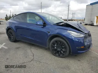 2021 Tesla Model Y Long Range with VIN 5YJYGDEE2MF207913, listed as a Copart auction lot 54385605 with 46,056 mi miles and Salvage Title. Bid and sale history available at DreamBid. Image 4.