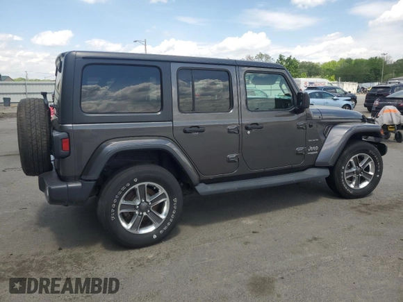 2019 Jeep Wrangler Unlimited Sahara with VIN 1C4HJXEN1KW504490, listed as a Copart auction lot 55633055 with 81,444 mi miles and Salvage Title. Bid and sale history available at DreamBid. Image 3.