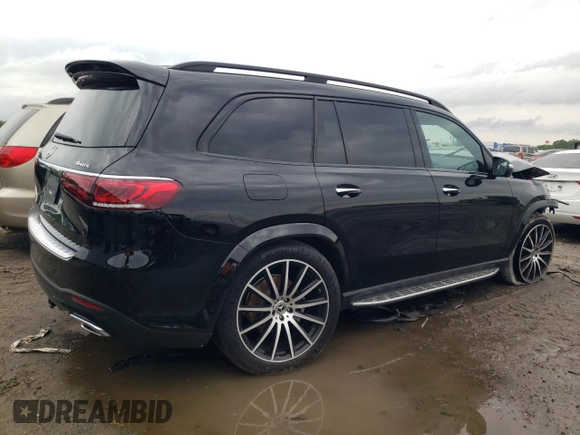 2022 Mercedes-Benz GLS 450 with VIN 4JGFF5KE1NA660141, listed as a Copart auction lot 48505284 with 25,671 mi miles and . Bid and sale history available at DreamBid. Image 3.