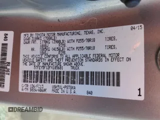2015 Toyota Tundra SR5 z VIN 5TFEY5F12FX185681, wystawiony jako Copart lot #47140415 z przebiegiem 54 572 mil mil oraz Szkoda całkowita • Salvage title. Historia ofert i sprzedaży dostępna na DreamBid. Obrazek 12.
