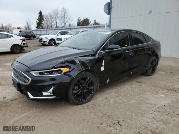 2020 Ford Fusion Hybrid Titanium with VIN 3FA6P0RU4LR139828, listed as a Copart auction lot 49580895 with 163,023 mi miles and Clean Title. Bid and sale history available at carsss.com. Image 1.