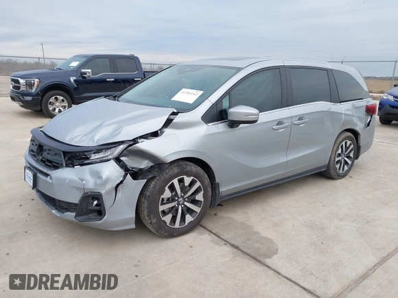 2025 Honda Odyssey EX-L with VIN 5FNRL6H60SB019825, listed as a IAAI auction lot 41295242 with 1,326 mi miles. Bid and sale history available at carsss.com. Image 2.