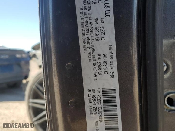 2018 Dodge Charger Daytona with VIN 2C3CDXCT5JH238184, listed as a Copart auction lot 42812595 with 96,353 mi miles and Salvage Title. Bid and sale history available at carsss.com. Image 13.