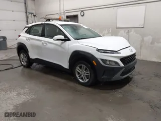 2023 Hyundai Kona SE with VIN KM8K2CAB7PU054009, listed as a IAAI auction lot 41951130 with 43,418 mi miles. Bid and sale history available at carsss.com. Image 1.