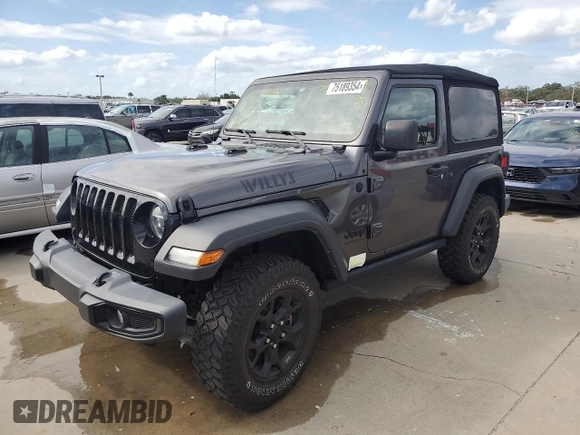 2021 Jeep Wrangler Sport with VIN 1C4GJXAG0MW571359, listed as a Copart auction lot 75189354 with 35,129 mi miles and Non Repairable. Bid and sale history available at DreamBid. Image 1.