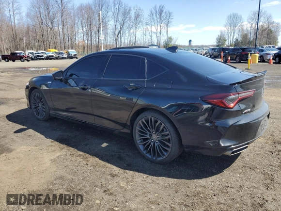 2022 Acura TLX w/A-Spec Package with VIN 19UUB6F55NA002749, listed as a Copart auction lot 51296665 with 33,345 mi miles and Salvage Title. Bid and sale history available at carsss.com. Image 2.