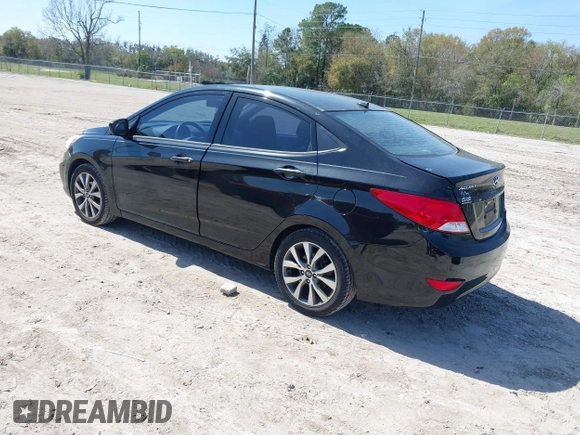 2017 Hyundai Accent SE with VIN KMHCT4AE2HU225056, listed as a IAAI auction lot 41611815 with 93,855 mi miles. Bid and sale history available at carsss.com. Image 3.