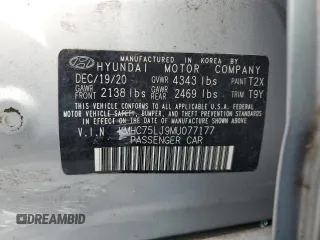 2021 Hyundai Ioniq SE z VIN KMHC75LJ9MU077177, wystawiony jako Copart lot #60105725 z przebiegiem 48 792 mil mil oraz Szkoda całkowita • Salvage title. Historia ofert i sprzedaży dostępna na DreamBid. Obrazek 12.