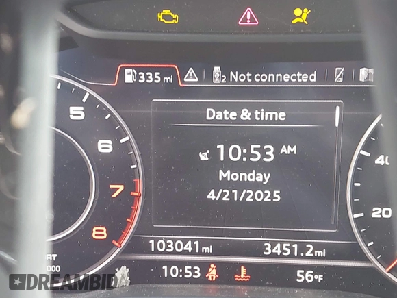 2017 Audi A4 Premium Plus with VIN WAUENAF45HN019873, listed as a IAAI auction lot 42081103 with 103,041 mi miles. Bid and sale history available at carsss.com. Image 15.