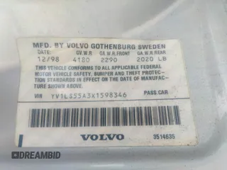 1999 Volvo S70 z VIN YV1LS55A3X1598346, wystawiony jako IAAI lot #35803246 z przebiegiem 215 097 mil mil oraz . Historia ofert i sprzedaży dostępna na DreamBid. Obrazek 9.