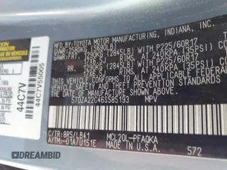 2006 Toyota Sienna XLE with VIN 5TDZA22C46S585193, listed as a IAAI auction lot 42046068 with 156,461 mi miles. Bid and sale history available at carsss.com. Image 9.