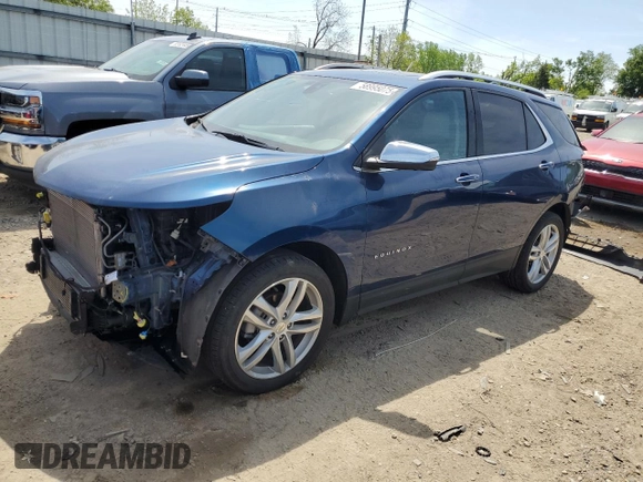 2021 Chevrolet Equinox Premier z VIN 2GNAXXEV0M6133133, wystawiony jako Copart lot #58995075 z przebiegiem 39 599 mil mil oraz Szkoda całkowita • Salvage title. Historia ofert i sprzedaży dostępna na DreamBid. Obrazek 1.