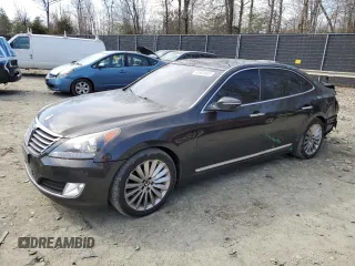 2015 Hyundai Equus Signature with VIN KMHGH4JH0FU094641, listed as a Copart auction lot 46904905 with 124,190 mi miles and Salvage Title. Bid and sale history available at DreamBid. Image 1.