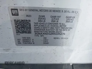 2024 Chevrolet Equinox LT z VIN 3GNAXKEG2RS105279, wystawiony jako IAAI lot #42233572 z przebiegiem 23 215 mil mil oraz . Historia ofert i sprzedaży dostępna na DreamBid. Obrazek 9.