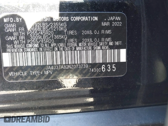 2022 Mitsubishi Outlander ES z VIN JA4J3TA82NZ073739, wystawiony jako IAAI lot #41901335 z przebiegiem 82 012 mil mil oraz . Historia ofert i sprzedaży dostępna na DreamBid. Obrazek 9.